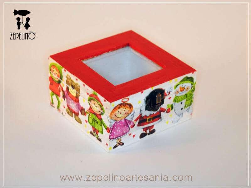 Cajita navidad con cristal